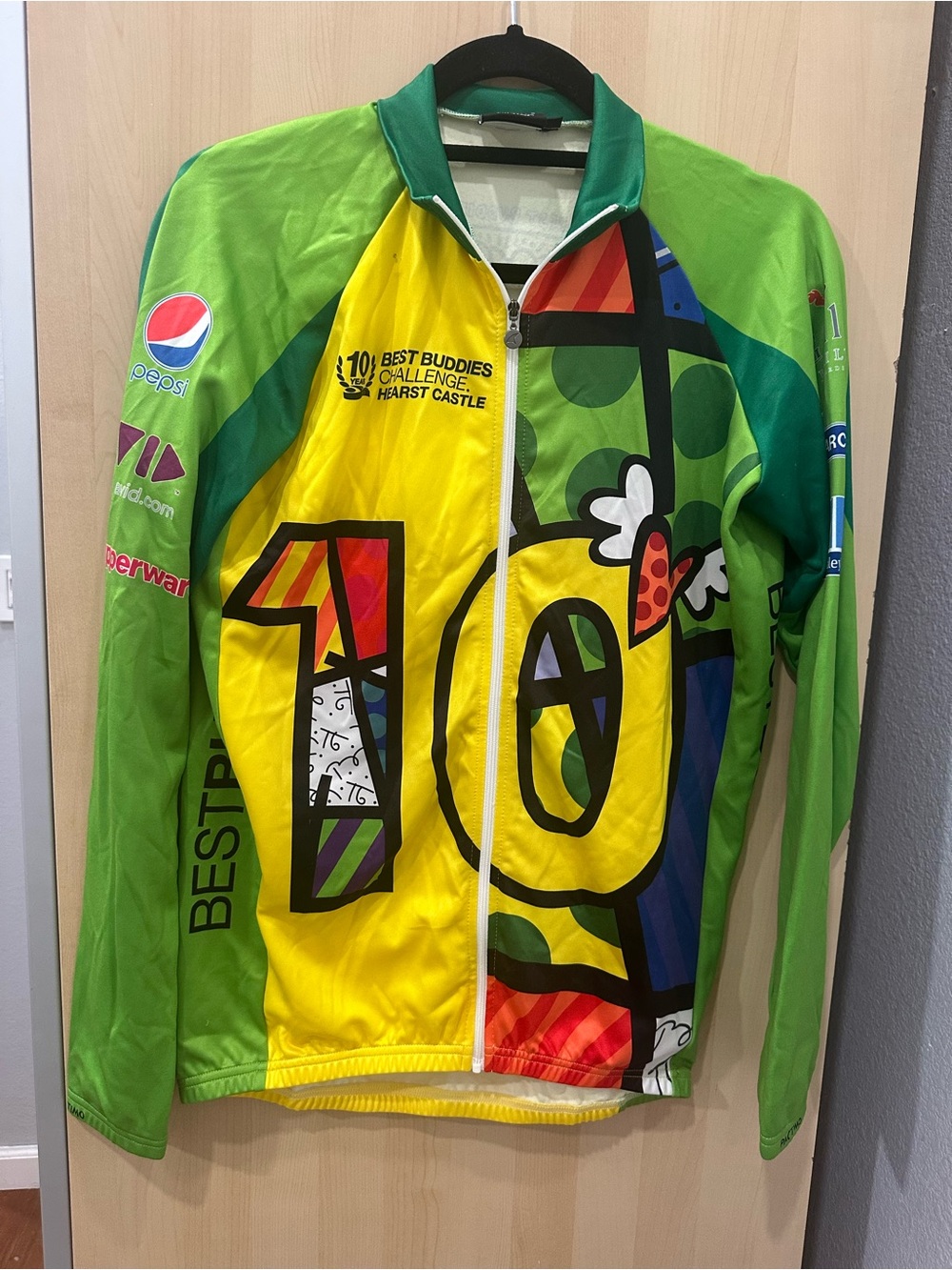 Best Buddies Challenge Hearst Castle Cycling Jersey - Yellow & Green size M